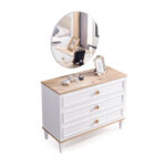 Dresser-FUR04- تسريحة ابيض وخشبى80سم