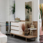 Dresser-FUR09- تسريحة ابيض وخشبى120سم