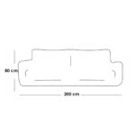 ⁦كنبة 3 مقاعد خشب طبيعي و قماش بوكليه - أوف وايت⁩ - الصورة ⁦2⁩