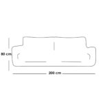 ⁦كنبة 3 مقاعد خشب طبيعي و قماش بوكليه - ابيض⁩ - الصورة ⁦2⁩
