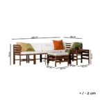 ⁦طقم ركنة خشب زان أحمر 4 كراسي بوف وترابيزة جانبية بتصميم عصري⁩ - الصورة ⁦2⁩