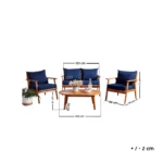 ⁦طقم كنبة خارجي خشب زان أحمر فاخر⁩ - الصورة ⁦2⁩