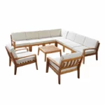 ⁦ركنة خشب زان أحمر متعددة القطع بتصميم عصري مع ترابيزة وسط⁩ - الصورة ⁦4⁩