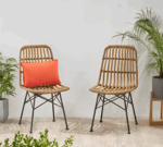 كرسي بريتا رتان بامبو للمطاعم و الكافيهات باللون البيج FU-35