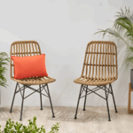 كرسي بريتا رتان بامبو للمطاعم و الكافيهات باللون البيج FU-35