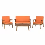 ⁦طقم كنبة خارجي خشب زان أحمر روماني⁩ - الصورة ⁦4⁩