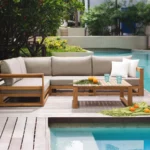 ركنة خشب زان أحمر بتصميم عصري لحدائقك وتراساتك