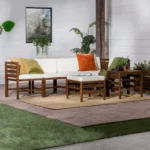 ⁦طقم ركنة خشب زان أحمر 4 كراسي بوف وترابيزة جانبية بتصميم عصري⁩ - الصورة ⁦5⁩