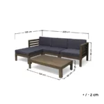 ⁦ركنة خشب زان أحمر روماني متعددة القطع بتصميم عصري ومقاومة للعوامل الجوية⁩ - الصورة ⁦7⁩