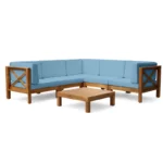 ⁦ركنة خشب زان أحمر بتصميم عصري مع ترابيزة جانبية مقاومة للعوامل الجوية⁩ - الصورة ⁦2⁩