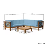 ⁦ركنة خشب زان أحمر بتصميم عصري مع ترابيزة جانبية مقاومة للعوامل الجوية⁩ - الصورة ⁦3⁩